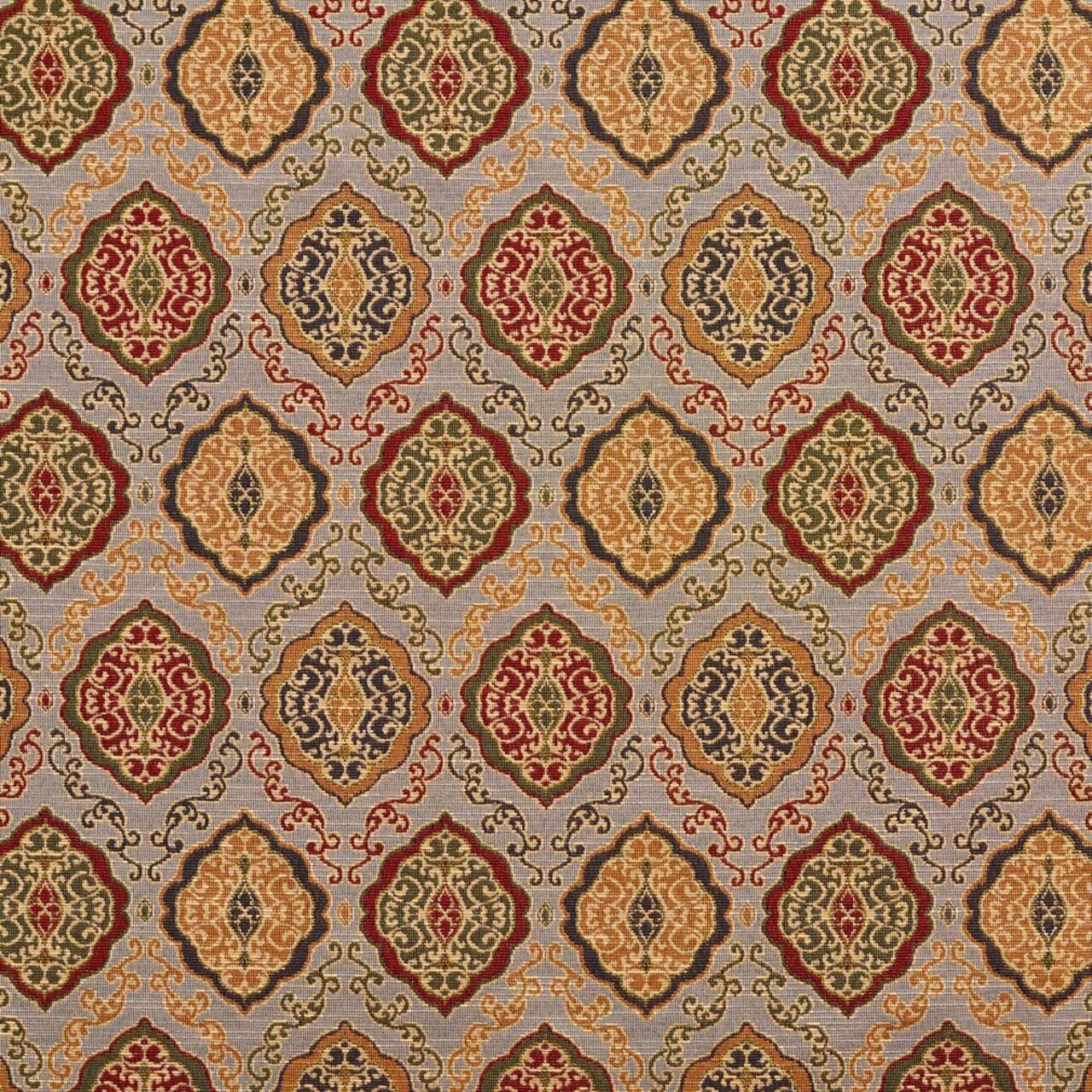 Blue Yellow Green Red Geometric Tapestry Woven Pattern Upholstery Fabric by The Yard - SKU: Finch Heather